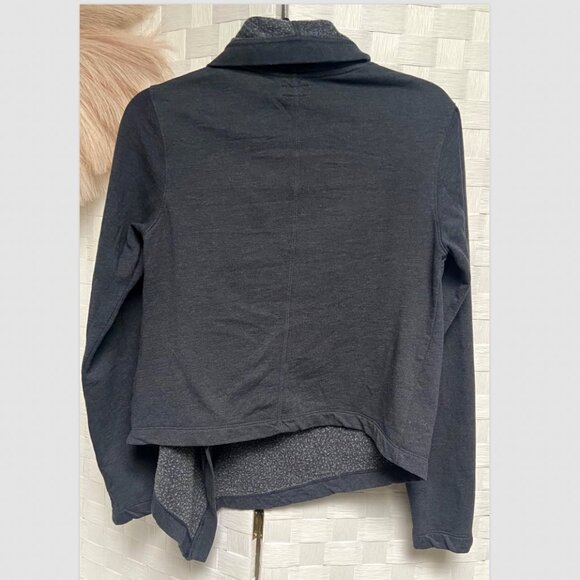 Patagonia Blue Single Button Organic Cotton Wrap Cardigan Sweatshirt Top Size S - Picture 5 of 6